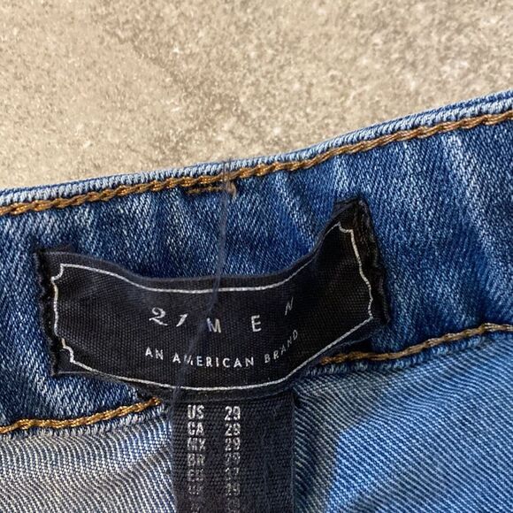 Z Forever 21 29 Distressed Denim Jean Joggers Holes Belt Loops - Picture 5 of 6